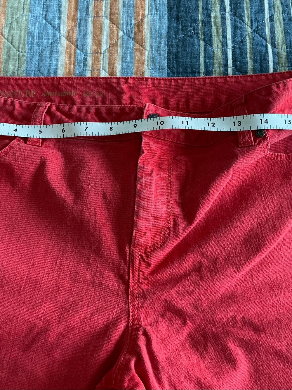 Coral Red -Waist Pants